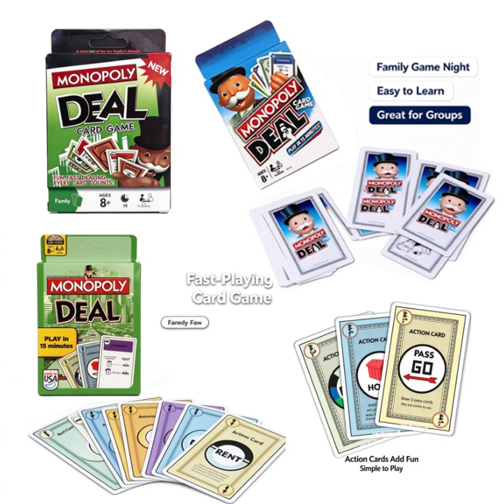 Board Game Catan - Hasbro Monopoly Deal 3 Styles Card