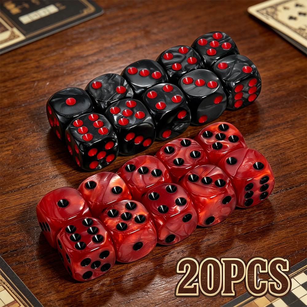 20PCS Acrylic Dice Set,D6 Blac - đánh giá và giá Board Game Live
